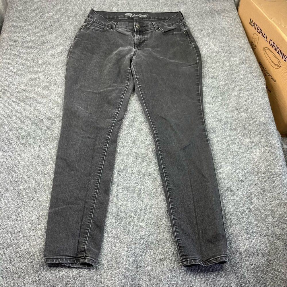 Old Navy Jeans Womens Size 6 Petite Faded Black Sweetheart Skinny Mid Rise Denim